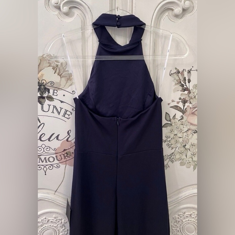 Lulus NWT “Majestic Perfection” Navy Blue Ruffled Halter Maxi Dress. Size Small. - Picture 16 of 16